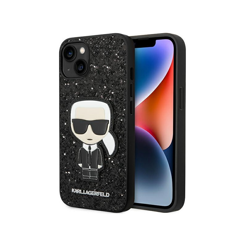 Kup Etui Karl Lagerfeld KLHCP14SGFKPK Apple iPhone 14 hardcase czarny/black Glitter Flakes Ikonik - 3666339077358 - KLD1139 - Homescreen.pl