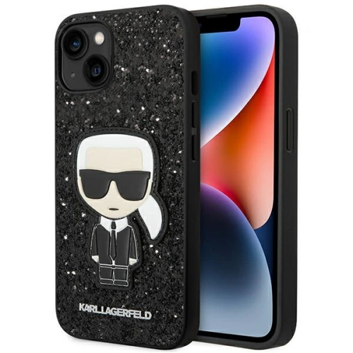 Kup Etui Karl Lagerfeld KLHCP14SGFKPK Apple iPhone 14 hardcase negru/black Glitter Flakes Ikonik - KLD1139 - {ean13} - Sklep Home Screen