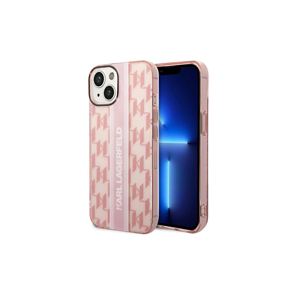 Etui Karl Lagerfeld KLHCP14SHKLSPCP Apple iPhone 14 hardcase różowy/pink Mono Vertical Stripe