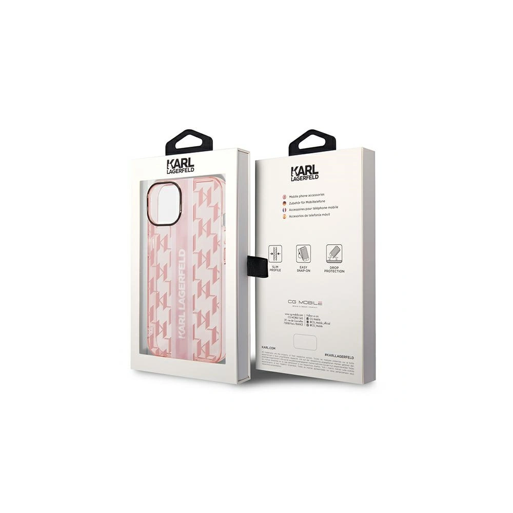 Etui Karl Lagerfeld KLHCP14SHKLSPCP Apple iPhone 14 hardcase różowy/pink Mono Vertical Stripe