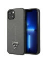 Guess GUHCP14SPSATLG Apple iPhone 14 silver hardcase SaffianoTriangle Logo