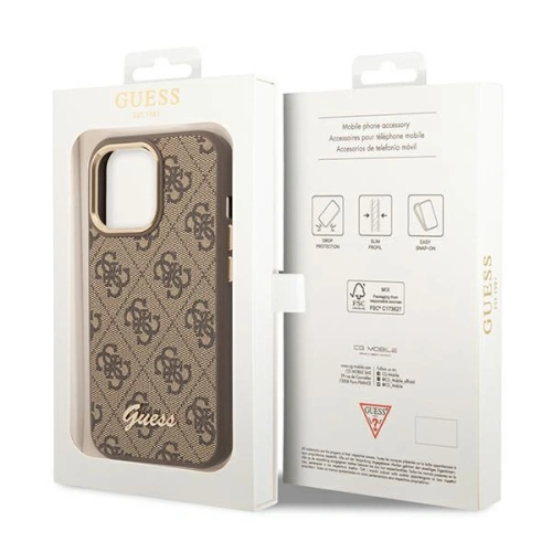 Kup Etui Guess GUHCP14XHG4SHW Apple iPhone 14 Pro Max brązowy/brown hard case 4G Vintage Gold Logo - GUE2129 - {ean13} - Sklep Home Screen