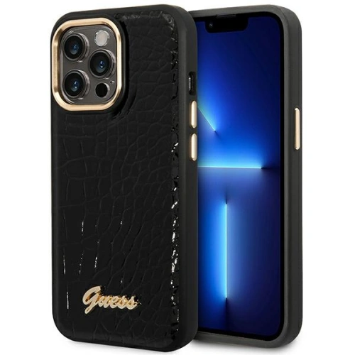 Kup Case Guess GUHCP14XHGCRHK Apple iPhone 14 Pro Max schwarz/black hardcase Croco Collection - GUE2130 - {ean13} - Sklep Home Screen