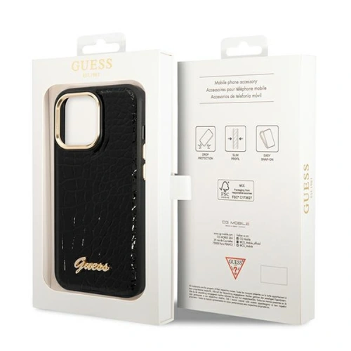 Kup Etui Guess GUHCP14XHGCRHK Apple iPhone 14 Pro Max negru/black hardcase Croco Collection - GUE2130 - {ean13} - Sklep Home Screen