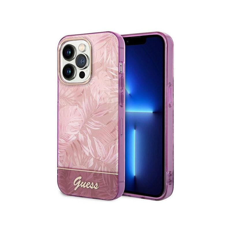 Kup Etui Guess GUHCP14XHGJGHP Apple iPhone 14 Pro Max różowy/pink hardcase Jungle Collection - 3666339064471 - GUE2131 - Homescreen.pl