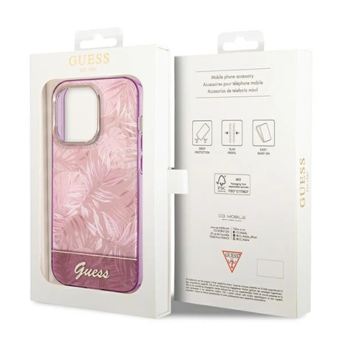Kup Etui Guess GUHCP14XHGJGHP Apple iPhone 14 Pro Max różowy/pink hardcase Jungle Collection - GUE2131 - {ean13} - Sklep Home Screen