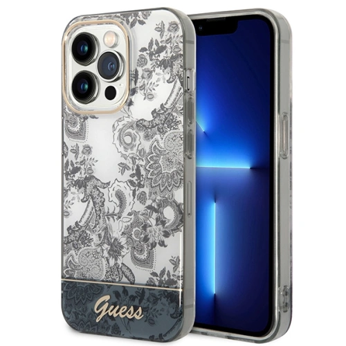 Kup Case Guess GUHCP14XHGPLHG Apple iPhone 14 Pro Max grau/grey Hardcase Porcelain Collection - GUE2132 - {ean13} - Sklep Home Screen