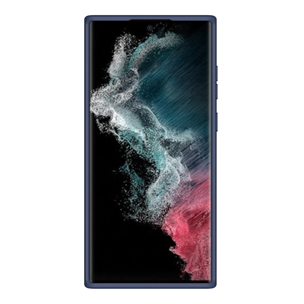 Etui Nillkin CamShield Silky Silicone Samsung Galaxy S22 Ultra niebieski