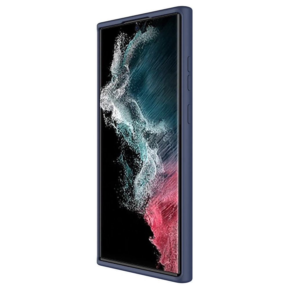 Etui Nillkin CamShield Silky Silicone Samsung Galaxy S22 Ultra niebieski