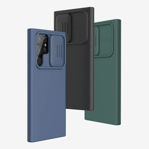 Kup Case Nillkin CamShield Silky Silicone Samsung Galaxy S22 Ultra blau - NLK564 - {ean13} - Sklep Home Screen