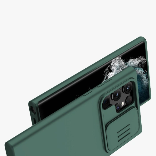 Kup Etui Nillkin CamShield Silky Silicone Samsung Galaxy S22 Ultra verde - NLK565 - {ean13} - Sklep Home Screen