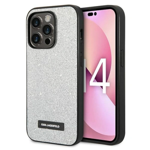 Kup Etui Karl Lagerfeld KLHCP14XG2ELS Apple iPhone 14 Pro Max hardcase argintiu/silver Glitter Plaque Logo - KLD1147 - {ean13} - Sklep Home Screen