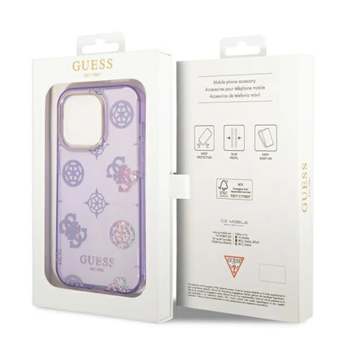 Kup Case Guess GUHCP14XHTPPTL Apple iPhone 14 Pro Max lila/lilac Hartschale Peony Glitter - GUE2134 - {ean13} - Sklep Home Screen