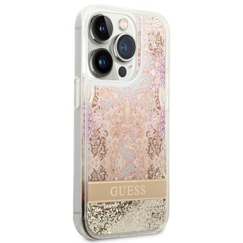 Buy Guess GUHCP14XLFLSD Apple iPhone 14 Pro Max gold hardcase Paisley Liquid Glitter - GUE2135 - {ean13} - Home Screen Store Europe