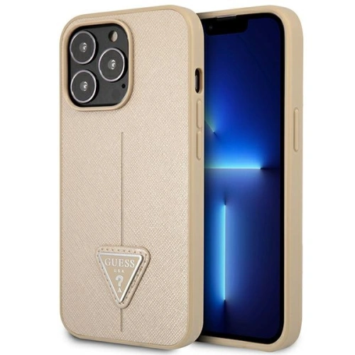 Kup Etui Guess GUHCP14XPSATLE Apple iPhone 14 Pro Max béžový/beige hardcase SaffianoTriangle Logo - GUE2136 - {ean13} - Sklep Home Screen