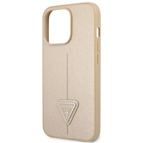 Kup Etui Guess GUHCP14XPSATLE Apple iPhone 14 Pro Max béžový/beige hardcase SaffianoTriangle Logo - GUE2136 - {ean13} - Sklep Home Screen