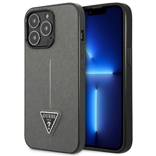 Kup Etui Guess GUHCP14XPSATLG Apple iPhone 14 Pro Max stříbrný/silver hardcase SaffianoTriangle Logo - GUE2137 - {ean13} - Sklep Home Screen