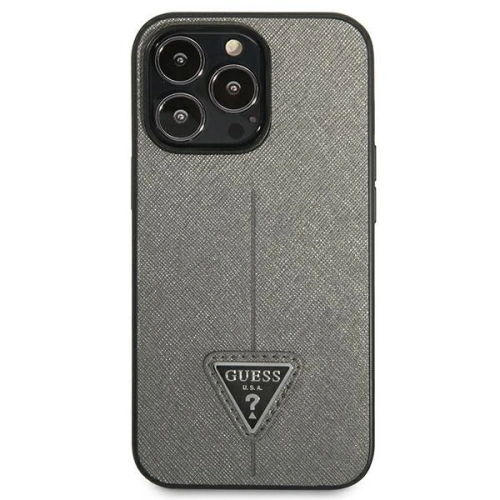 Kup Etui Guess GUHCP14XPSATLG Apple iPhone 14 Pro Max stříbrný/silver hardcase SaffianoTriangle Logo - GUE2137 - {ean13} - Sklep Home Screen