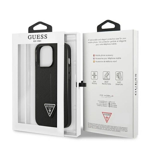 Kup Etui Guess GUHCP14XPSATLK Apple iPhone 14 Pro Max černý/black hardcase SaffianoTriangle Logo - GUE2138 - {ean13} - Sklep Home Screen