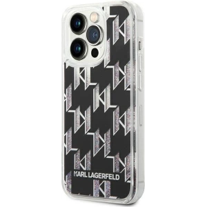 Case Karl Lagerfeld KLHCP14XLMNMK Apple iPhone 14 Pro Max Hardcase schwarz/black Liquid Glitter Monogram