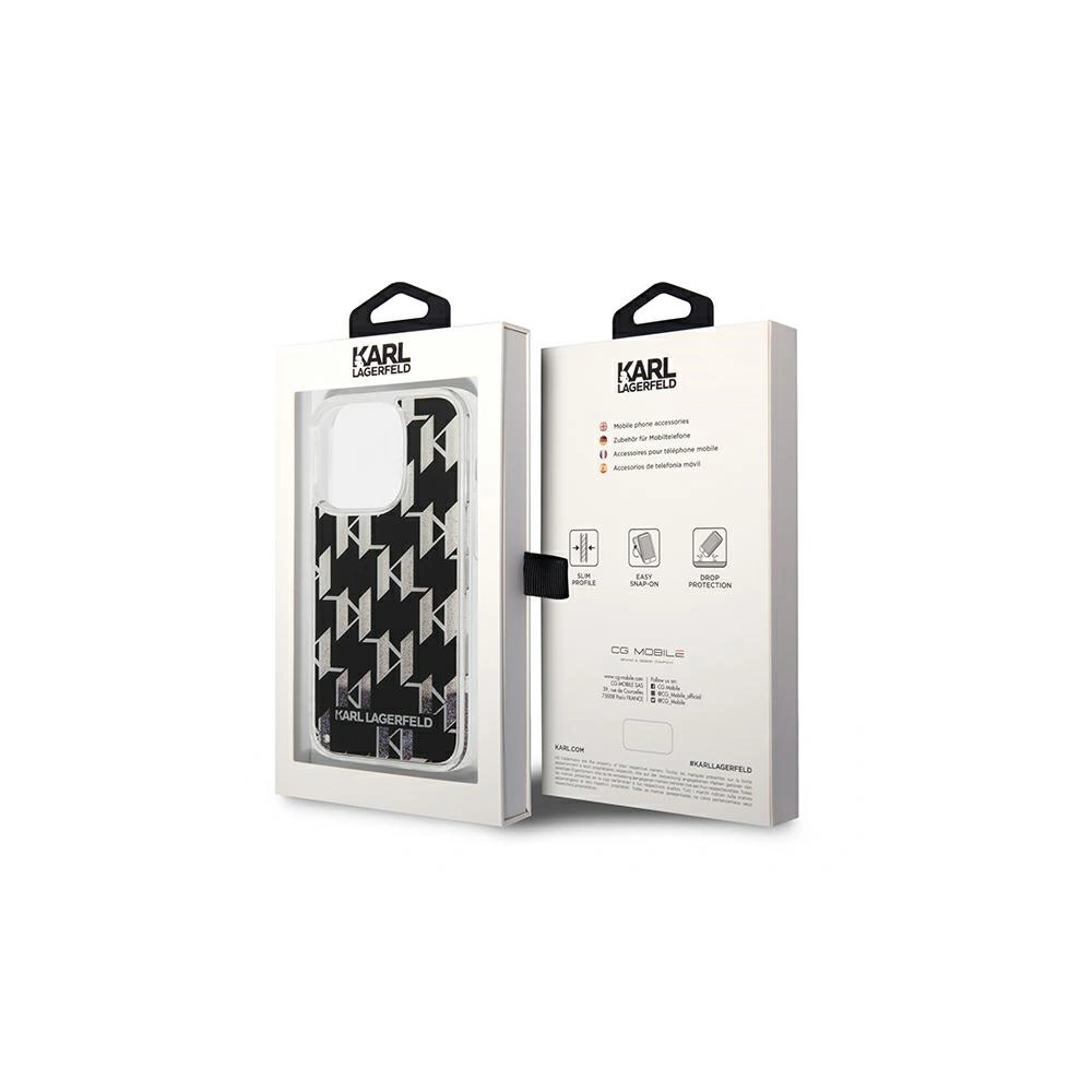 Etui Karl Lagerfeld KLHCP14XLMNMK Apple iPhone 14 Pro Max hardcase czarny/black Liquid Glitter Monogram