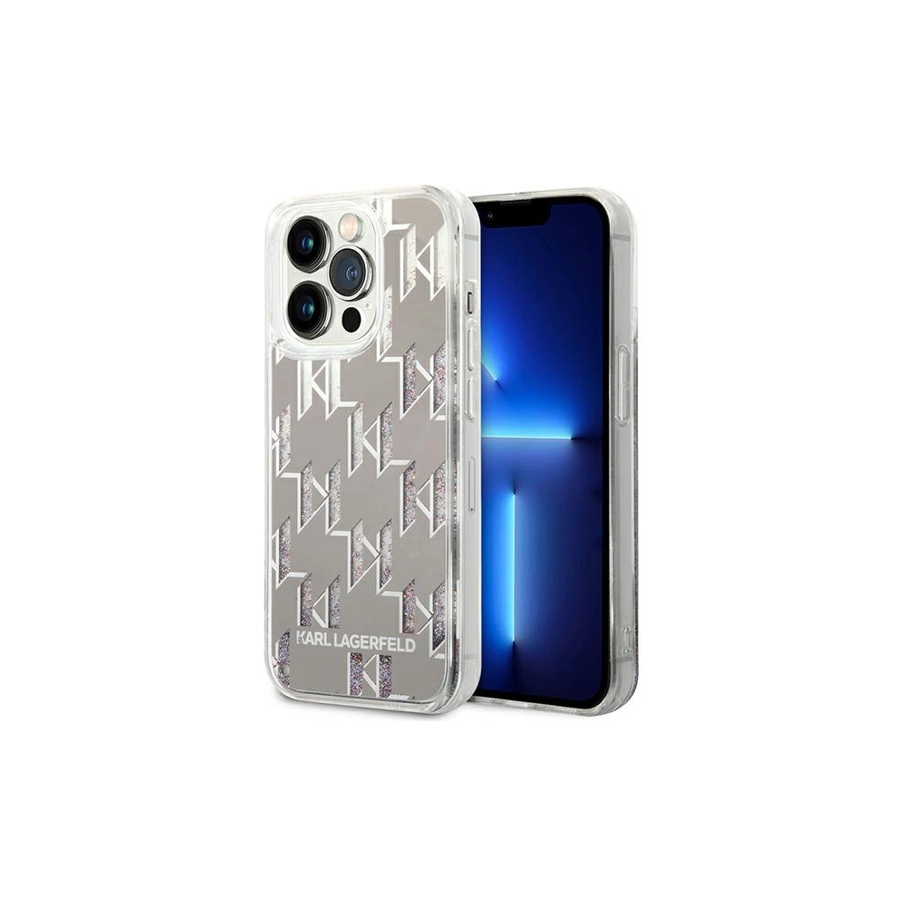 Etui Karl Lagerfeld KLHCP14XLMNMS Apple iPhone 14 Pro Max hardcase srebrny/silver Liquid Glitter Monogram