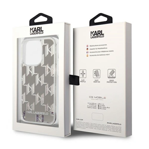 Kup Etui Karl Lagerfeld KLHCP14XLMNMS Apple iPhone 14 Pro Max hardcase srebrny/silver Liquid Glitter Monogram - KLD1151 - {ean13} - Sklep Home Screen
