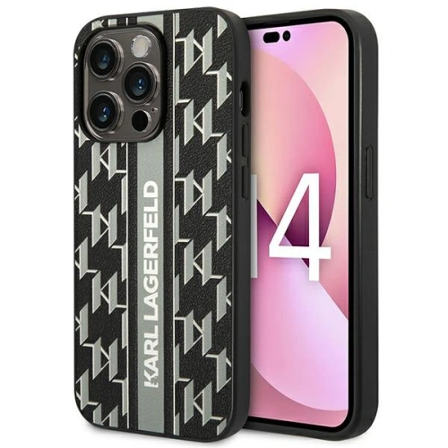 Kup Case Karl Lagerfeld KLHCP14XPGKLSKG Apple iPhone 14 Pro Max Hardcase grau/grey Monogram Stripe - KLD1152 - {ean13} - Sklep Home Screen