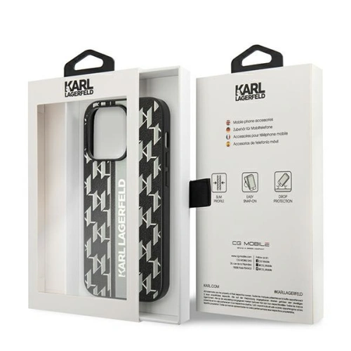 Kup Case Karl Lagerfeld KLHCP14XPGKLSKG Apple iPhone 14 Pro Max Hardcase grau/grey Monogram Stripe - KLD1152 - {ean13} - Sklep Home Screen