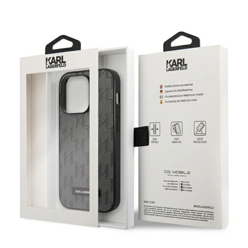 Kup Etui Karl Lagerfeld KLHCP14XSAKLHPG Apple iPhone 14 Pro Max hardcase šedá/grey Saffiano Mono Metal Logo - KLD1154 - {ean13} - Sklep Home Screen