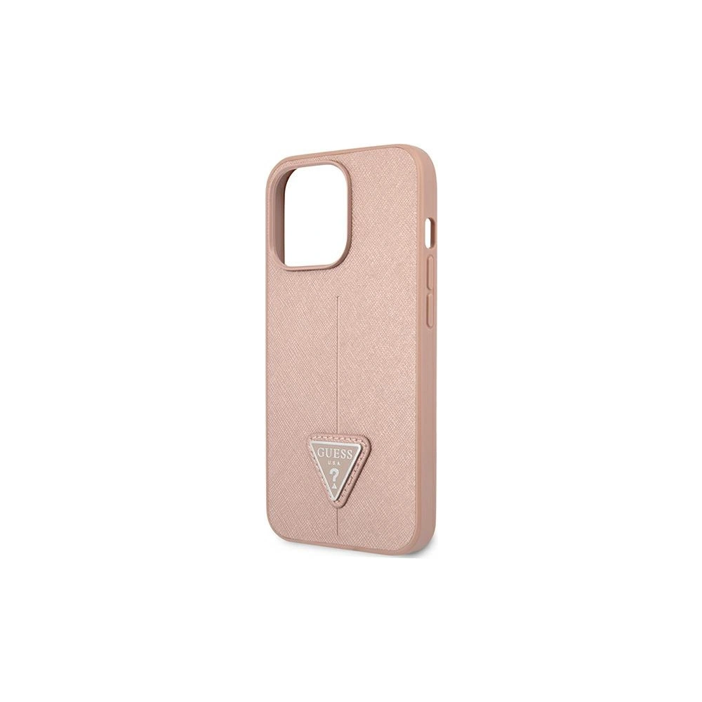Etui Guess GUHCP14XPSATLP Apple iPhone 14 Pro Max różowy/pink hardcase SaffianoTriangle Logo