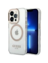 Etui Guess GUHMP14LHTRMD Apple iPhone 14 Pro arany/fémkeretű kemény tok Magsafe