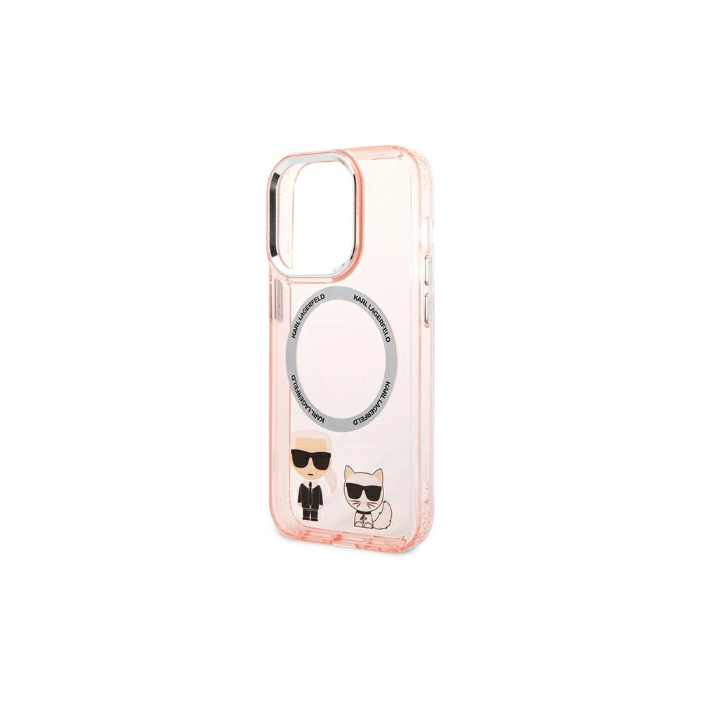 Etui Karl Lagerfeld KLHMP14LHKCP Apple iPhone 14 Pro hardcase różowy/pink Karl & Choupette Aluminium Magsafe