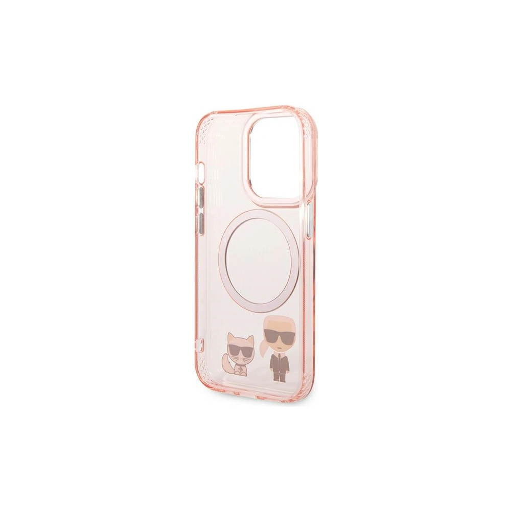 Etui Karl Lagerfeld KLHMP14LHKCP Apple iPhone 14 Pro hardcase różowy/pink Karl & Choupette Aluminium Magsafe