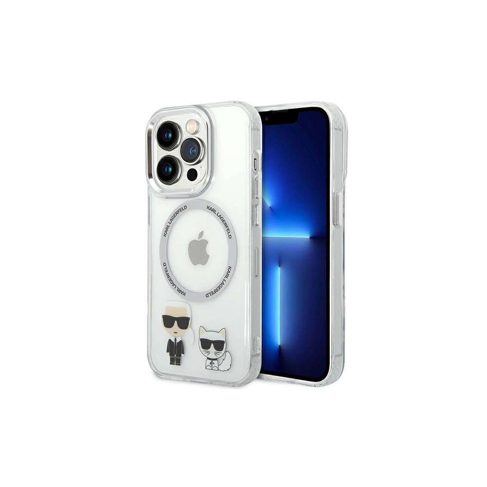 Etui Karl Lagerfeld KLHMP14LHKCT Apple iPhone 14 Pro hardcase przeźroczysty/transparent Karl & Choupette Aluminium Magsafe