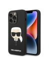 Etui Karl Lagerfeld KLHMP14LSLKHBK Apple iPhone 14 Pro hardcase czarny/black Silicone Karl`s Head Magsafe