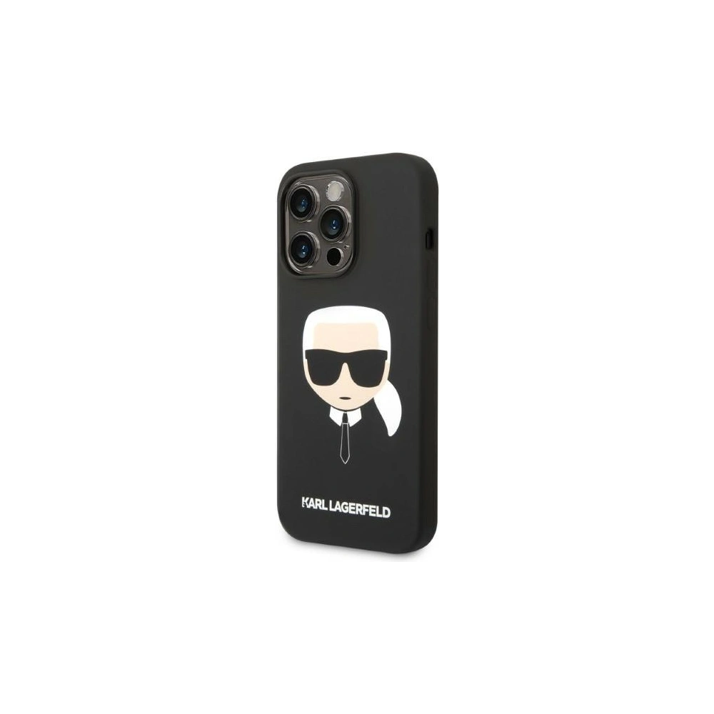 Etui Karl Lagerfeld KLHMP14LSLKHBK Apple iPhone 14 Pro hardcase czarny/black Silicone Karl`s Head Magsafe
