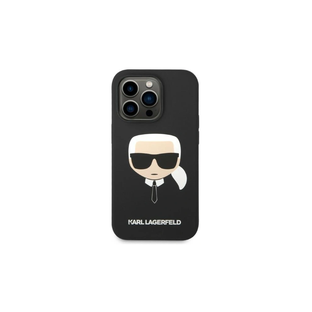 Etui Karl Lagerfeld KLHMP14LSLKHBK Apple iPhone 14 Pro hardcase czarny/black Silicone Karl`s Head Magsafe