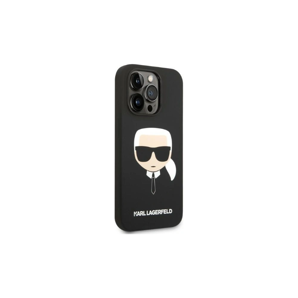 Etui Karl Lagerfeld KLHMP14LSLKHBK Apple iPhone 14 Pro hardcase czarny/black Silicone Karl`s Head Magsafe