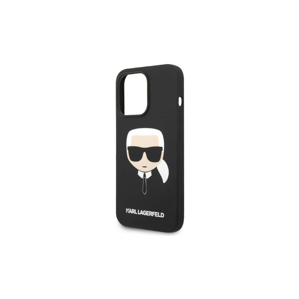 Etui Karl Lagerfeld KLHMP14LSLKHBK Apple iPhone 14 Pro hardcase czarny/black Silicone Karl`s Head Magsafe