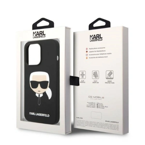 Kup Etui Karl Lagerfeld KLHMP14LSLKHBK Apple iPhone 14 Pro hardcase negru/black Silicone Karl`s Head Magsafe - KLD1157 - {ean13} - Sklep Home Screen