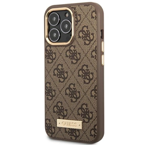 Kup Etui Guess GUHMP14LU4GPRW Apple iPhone 14 Pro brązowy/brown hard case 4G Logo Plate MagSafe - GUE2144 - {ean13} - Sklep Home Screen