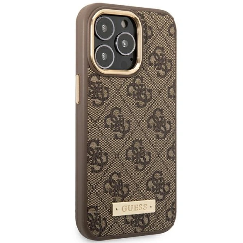 Kup Etui Guess GUHMP14LU4GPRW Apple iPhone 14 Pro brązowy/brown hard case 4G Logo Plate MagSafe - GUE2144 - {ean13} - Sklep Home Screen