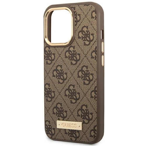 Kup Etui Guess GUHMP14LU4GPRW Apple iPhone 14 Pro brązowy/brown hard case 4G Logo Plate MagSafe - GUE2144 - {ean13} - Sklep Home Screen
