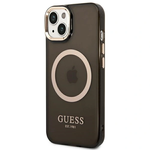 Kup Etui Guess GUHMP14MHTCMK Apple iPhone 14 Plus / 15 Plus czarny/black hard case Gold Outline Translucent MagSafe - GUE2145 - {ean13} - Sklep Home Screen