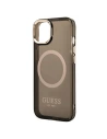 Buy Guess GUHMP14MHTCMK Apple iPhone 14 Plus / 15 Plus black hard case Gold Outline Translucent MagSafe - GUE2145 - {ean13} - Home Screen Store Europe