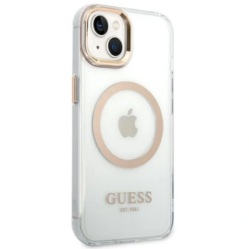 Kup Case Guess GUHMP14MHTRMD Apple iPhone 14 Plus / 15 Plus gold/hartes Gehäuse Metallrahmen Magsafe - GUE2146 - {ean13} - Sklep Home Screen