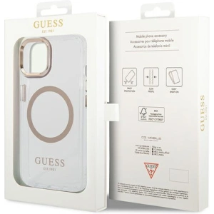 Etui Guess GUHMP14MHTRMD Apple iPhone 14 Plus / 15 Plus złoty/gold hard case Metal Outline Magsafe
