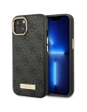Etui Guess GUHMP14MU4GPRK Apple iPhone 14 Plus / 15 Plus negru/black hard case 4G Logo Plate MagSafe