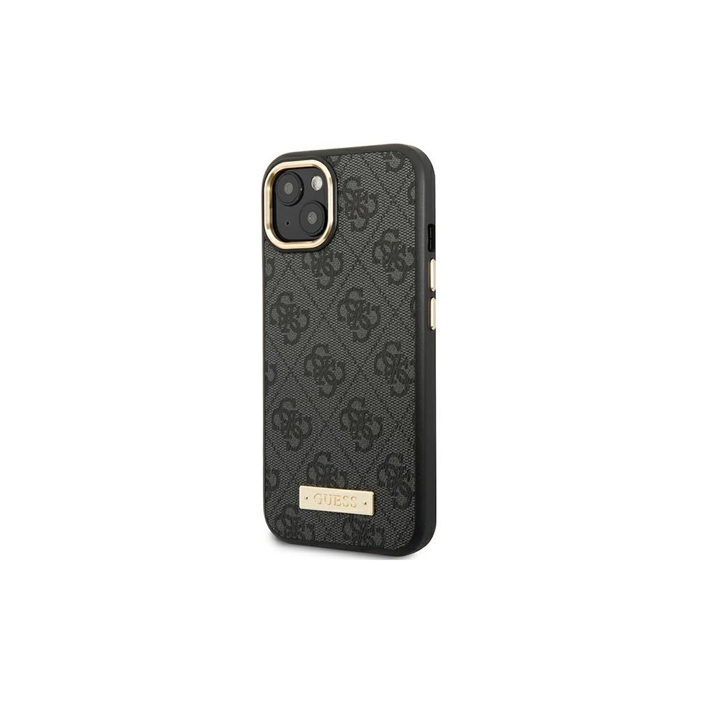 Etui Guess GUHMP14MU4GPRK Apple iPhone 14 Plus / 15 Plus czarny/black hard case 4G Logo Plate MagSafe